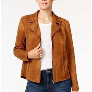 Style & Co Faux-Suede Moto Jacket